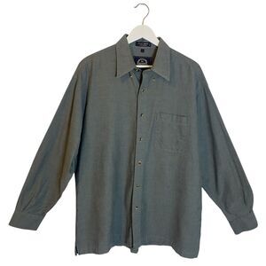 BD Baggies Shirt Men's Size L Gray Blazer Oxford 100 % Cotton Preppy Minimalist